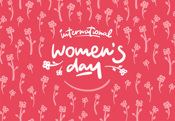 International womens day lettering vector logo postcard