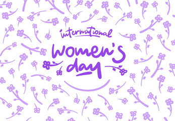 International womens day lettering vector logo postcard