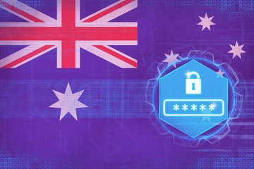 Australia password protection. Network defense concept.