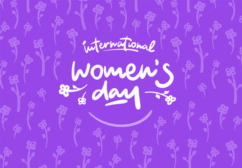 International womens day lettering vector logo postcard