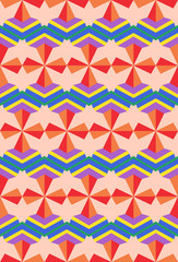 Obraz na płótnie Canvas Seamless_arabic_geometric_3d_abstract_red_blue_pattern