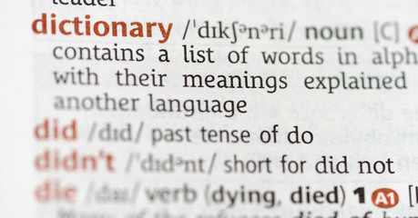 Dictionary showing the word  dictionary