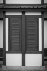 Japanese house wood sliding window