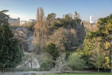 The Sybille temple in the Buttes-Chaumont Park in the north-east of Paris