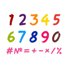 paint brush digits. Vector