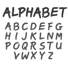 Latin alphabet, the numbers paint brush. Vector