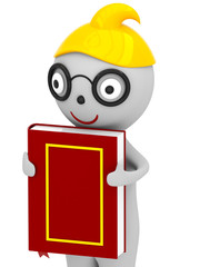 3D Man with book