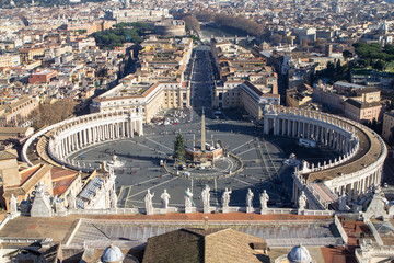 Panorama view of Piazza San Pietro in Vatican City