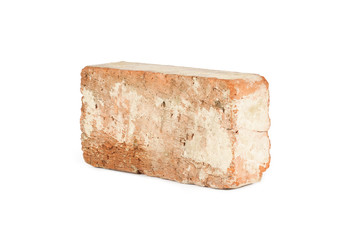 Old red brick isolated
