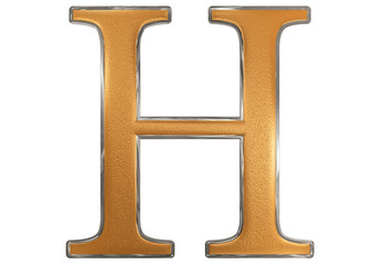 Uppercase letter H, isolated on white, 3D illustration