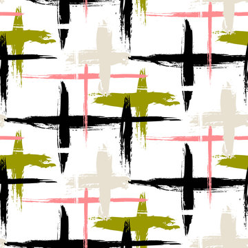 Pattern with stripes and crosses