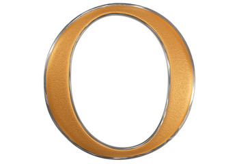 Uppercase letter O, isolated on white, 3D illustration