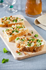 Three Cheese And Herbs Bruschettas