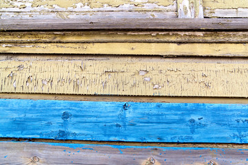 Texture flaky colored wooden boards