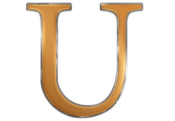 Uppercase letter U, isolated on white, 3D illustration