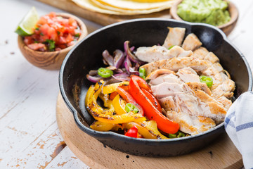 Mexican food - tacos, salsa, guacamole