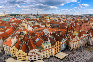 Fototapeta na wymiar Prague city skyline at old town square, Prague, Czech Republic