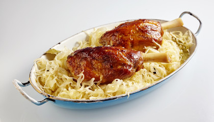 Delicious roasted glazed pork knuckles