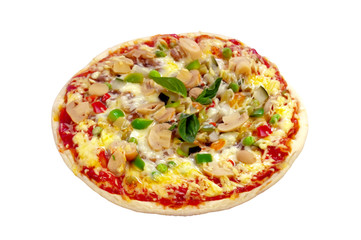 Tasty pizza isolated on white background