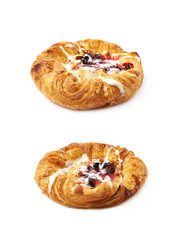 Sweet pastry bun isolated