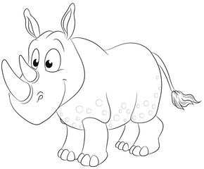 Niedliches Nashorn - Vektor-Illustration