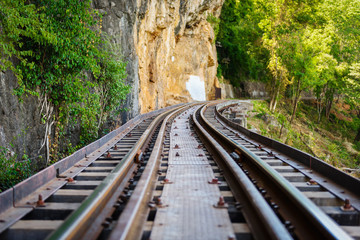 Fototapeta na wymiar Death railway, built during World War II,Kanchanaburi Thailand