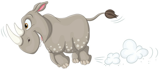 Rennendes Nashorn - Vektor-Illustration