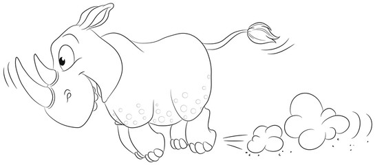 Rennendes Nashorn - Vektor-Illustration