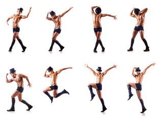 Nude dancer isolated on white