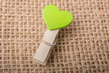 Heart shape icon  attached to Clothespin