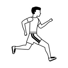 Fototapeta na wymiar athlete man avatar fitness vector illustration design