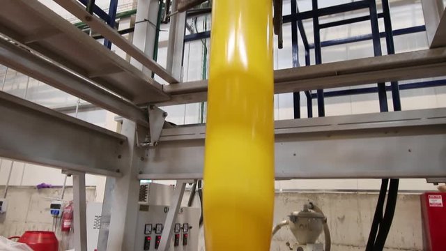 Extrusion stage of yellow plastic production line