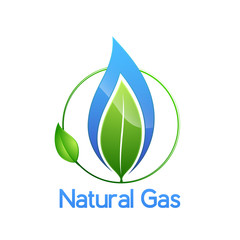 Natural gas logo, isolated on white, vector