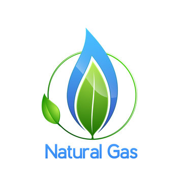 Natural gas logo, isolated on white, vector