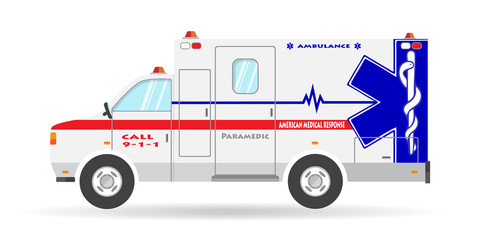 Vector ambulance vehicle illustration paramedic car emergency auto icon