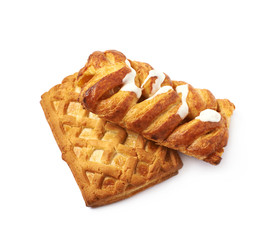 Sweet pastry buns isolated