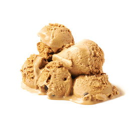 Pile of ice-cream balls isolated