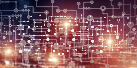 Wireless connection or networking concept as means of communicat