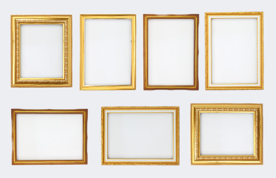 Total gold frame on a white background.