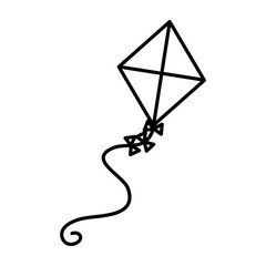 cute kite flying icon vector illustration design