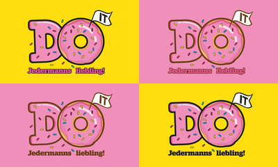 Vektor Donut mit rosa Zuckerguss