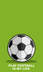 Fu&szlig;ball auf gr&uuml;nem Hintergrund