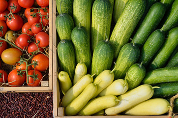 Mixed vegetables in a basket