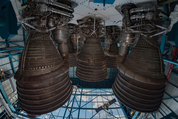 CAPE CANAVERAL, FL, USA - FEBRUARY, 7, 2017 -  Saturn Five Rocket engin