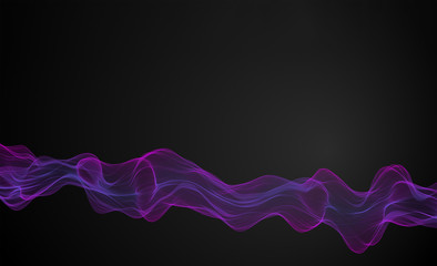 Abstract dark purple wave background. 3d image