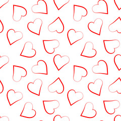  pattern with red contour hearts 
