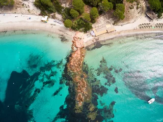 Photo sur Plexiglas Anti-reflet Plage de Palombaggia, Corse Aerial view of Palombaggia beach in Corsica Island in France