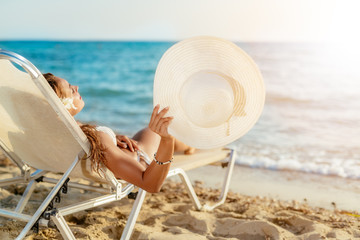 Cute Girl Relaxing On Summer Vacation