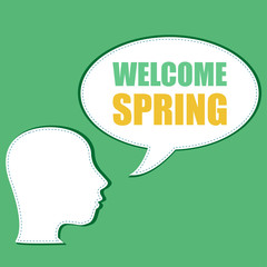 Welcome spring words on holiday card