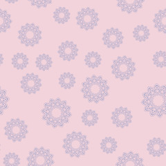 Exquisite floral ornament with random flowers. For fabric, wrapping paper, wallpaper, design and interior. Vector background.